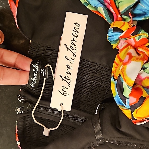 💕FOR LOVE & LEMONS💕 Mallory Mini Dress Multi-Color Vintage Floral Print XS NWT - Picture 15 of 16